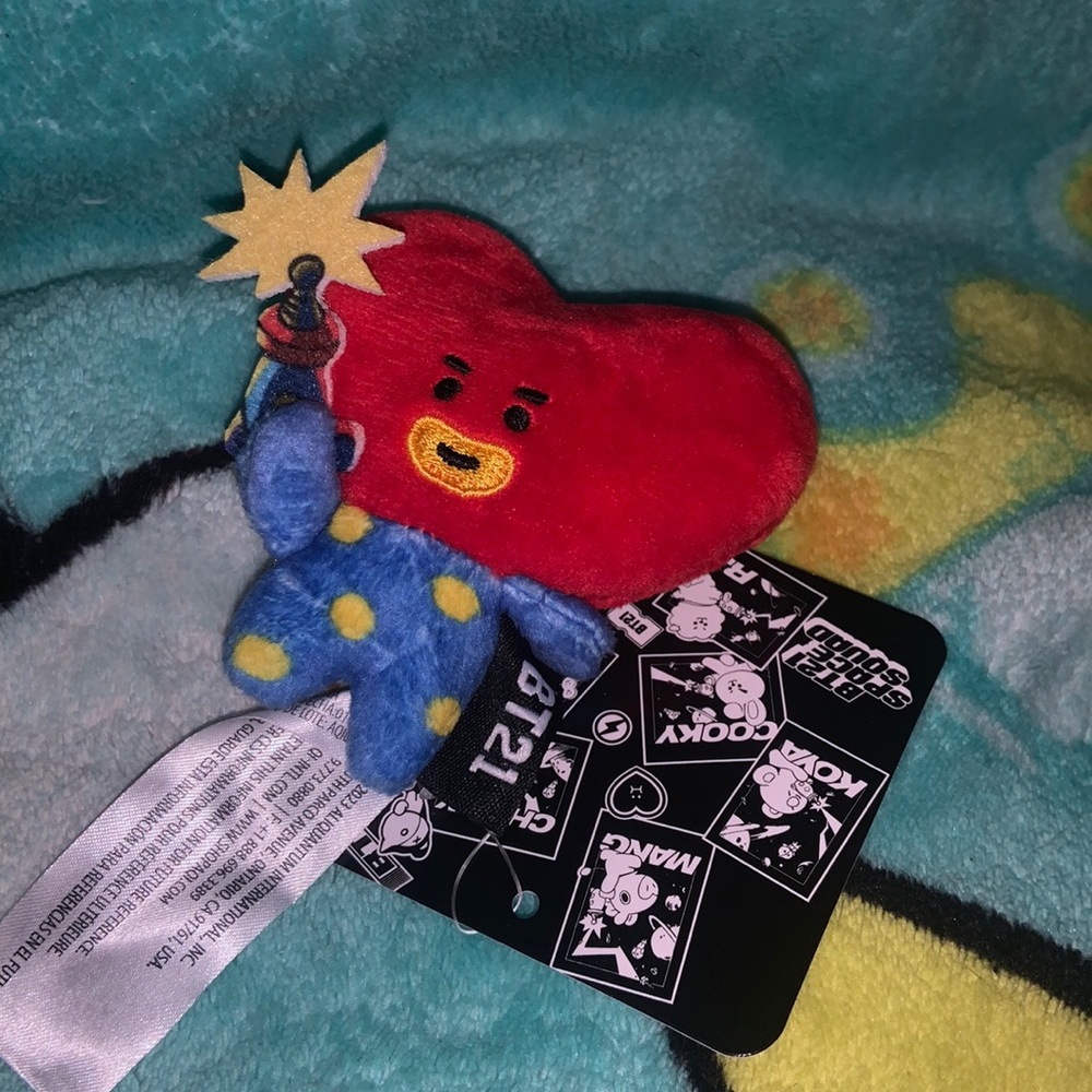 NWT RARE mini BT21 Tata mini plush figure with zap gun